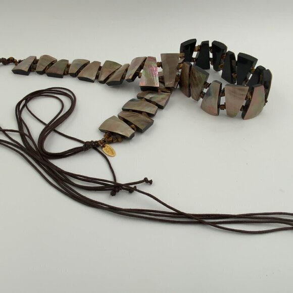 Vintage Cara Couture Abalone Lucite Cord Belt 28-68\